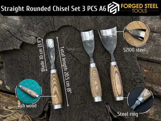 Forged Straight Rounded Chisels Set 3 PCS.