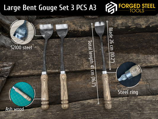 Forged Straight Rounded Chisel Set 3 PCS