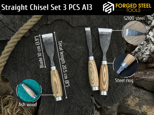 Forged Straight Chisels Set 3 PCS