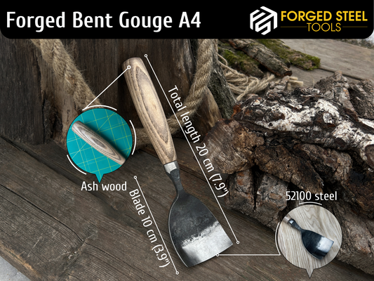 Forged Bent Gouge. Bent chisel.