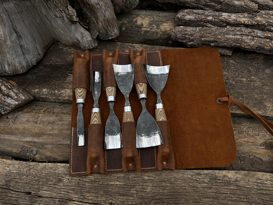 Forged Straight Rounded Chisels Set 6 PCS.